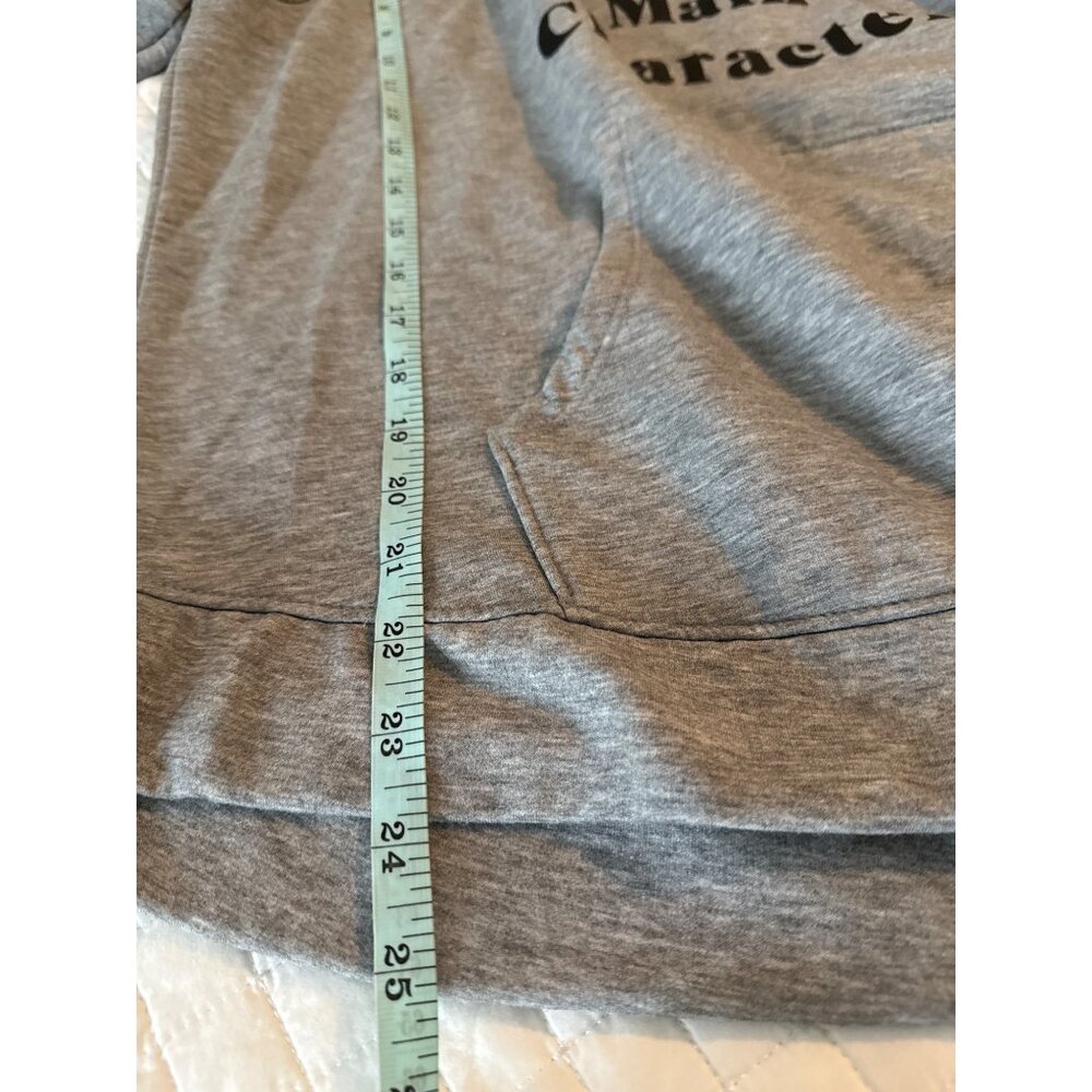 "Im The Main Character" Hoodie L/G 12-14 Grey Polyester/Modal - Picture 13 of 14